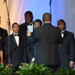 The Fisk Jubilee Singers performs at the university's 150th gala in April 2016. Credit: Raymond Wade/Fisk University.